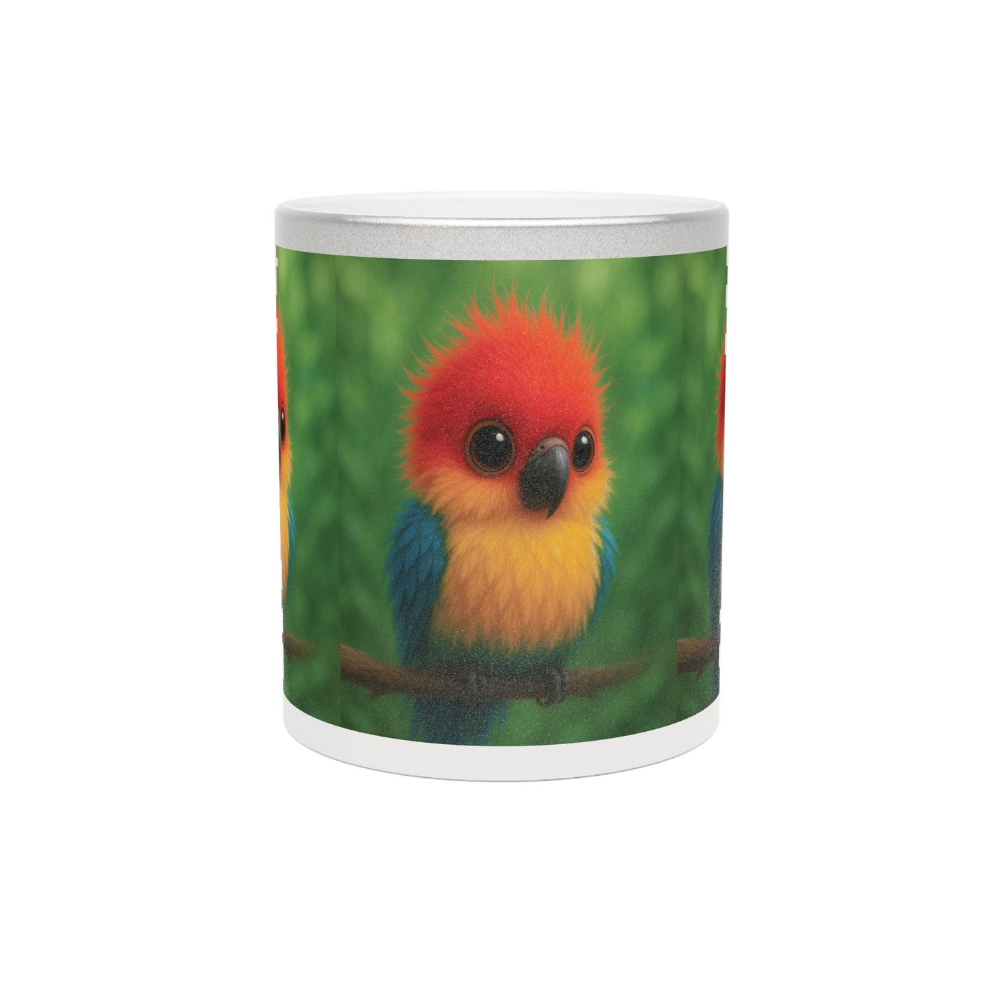 Tropical Metallic Mug, Gold or Silver - Baby Parrot