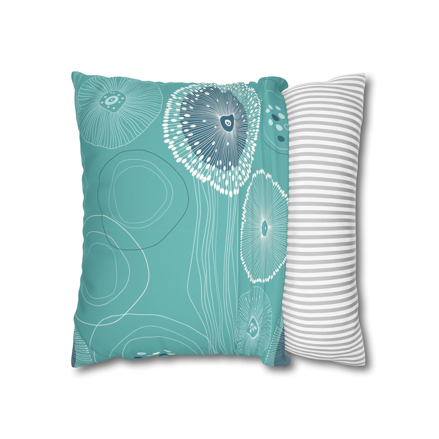 Faux Suede Square Pillowcase - Plankton Drift Teal