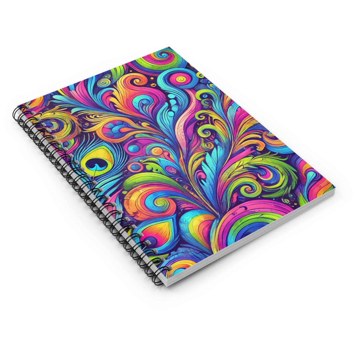 Spiral Notebook - Feather Currents Pop