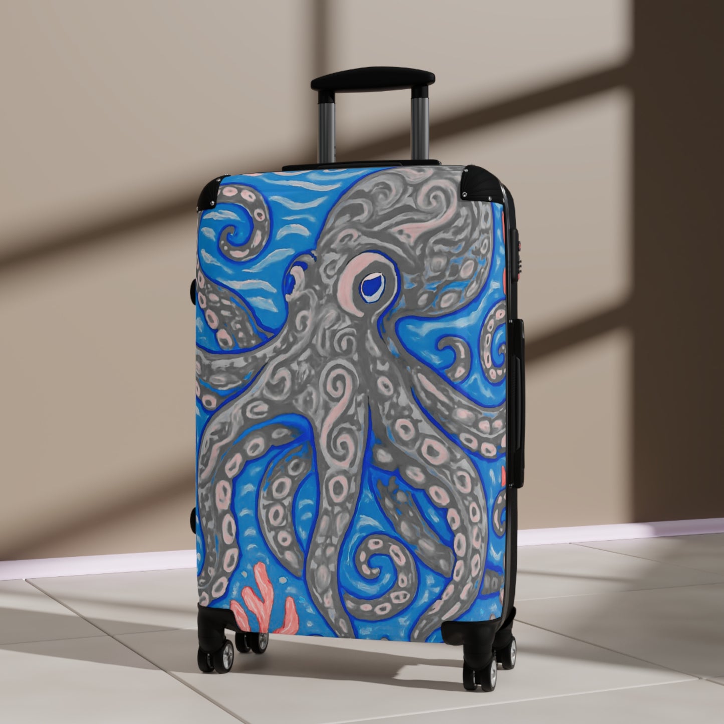 Tropical Suitcase - Stylish Travel Luggage for Adventurers / Kraken Joe, Slate