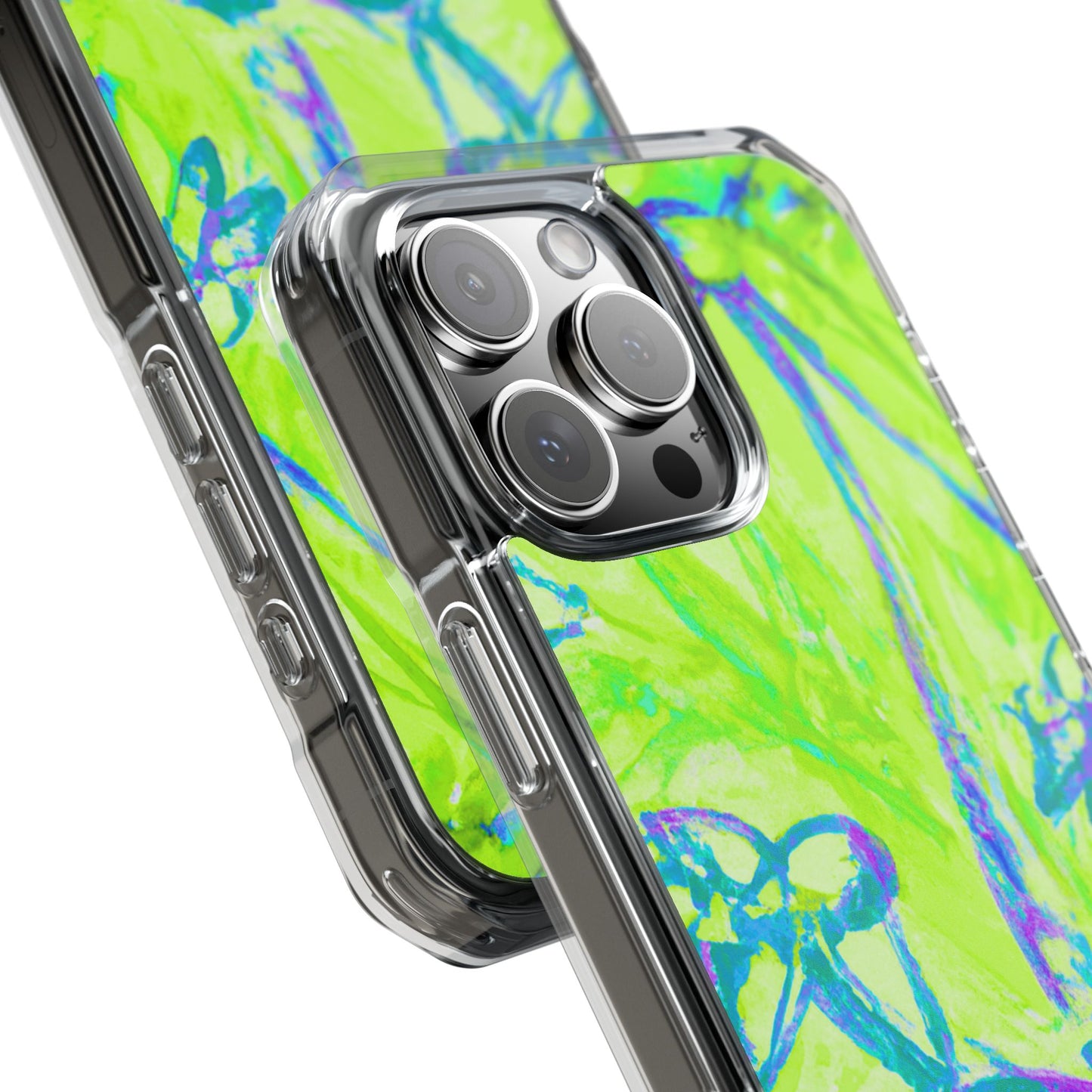 Tropical Doodles/Lime Magnetic Clear Phone Case, Many Models