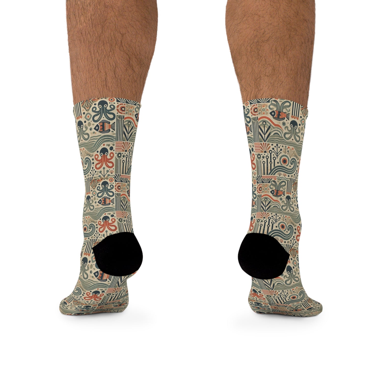 Recycled Poly Socks, Mid-Century Octopus