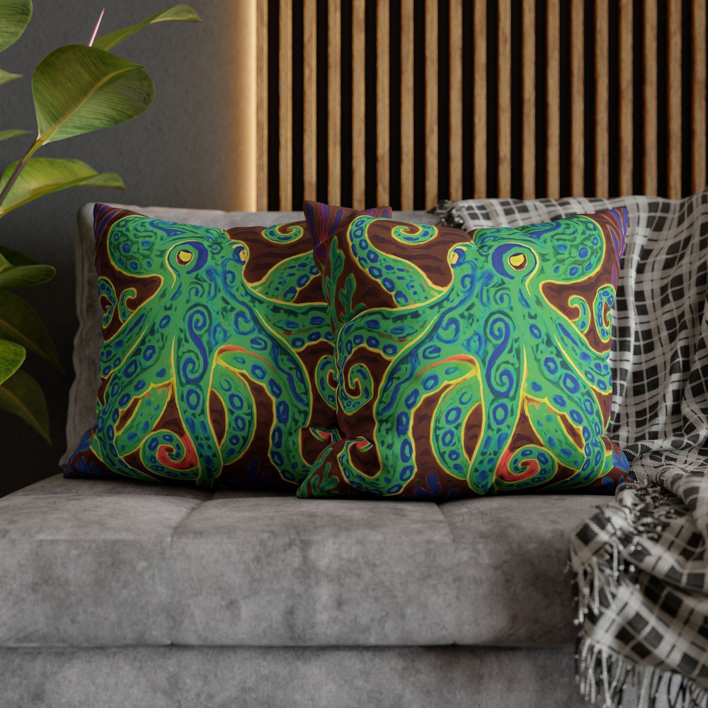 Faux Suede Square Pillowcase - Gamma Kraken Joe