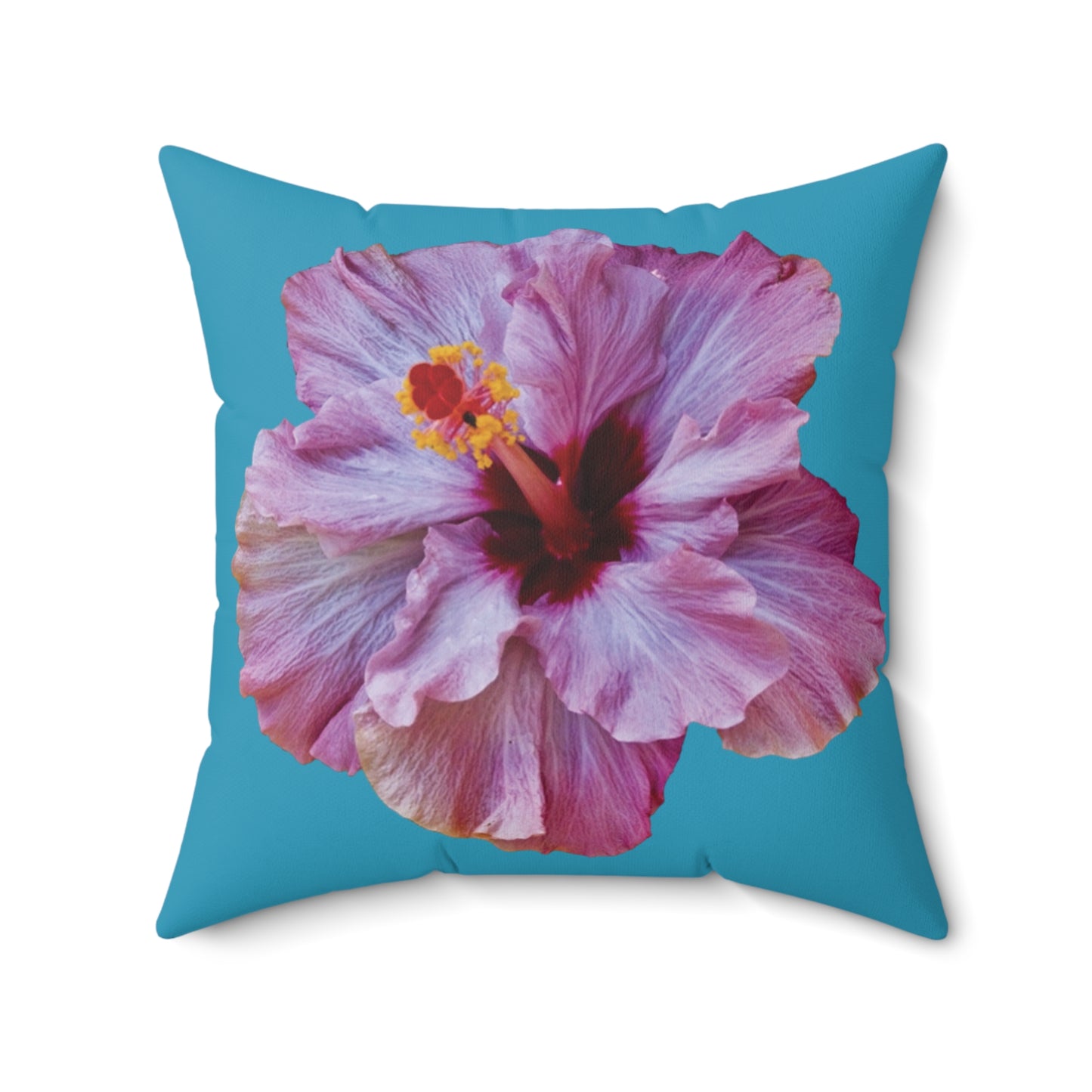 Decorative Pillow - Accent Cushion, 4 Sizes / Photo Purple Hibiscus, Turquoise
