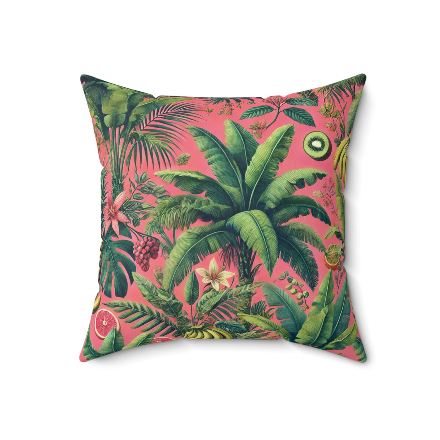 Decorative Pillow - Accent Cushion, 4 Sizes / More Tropical Fruit, Coral