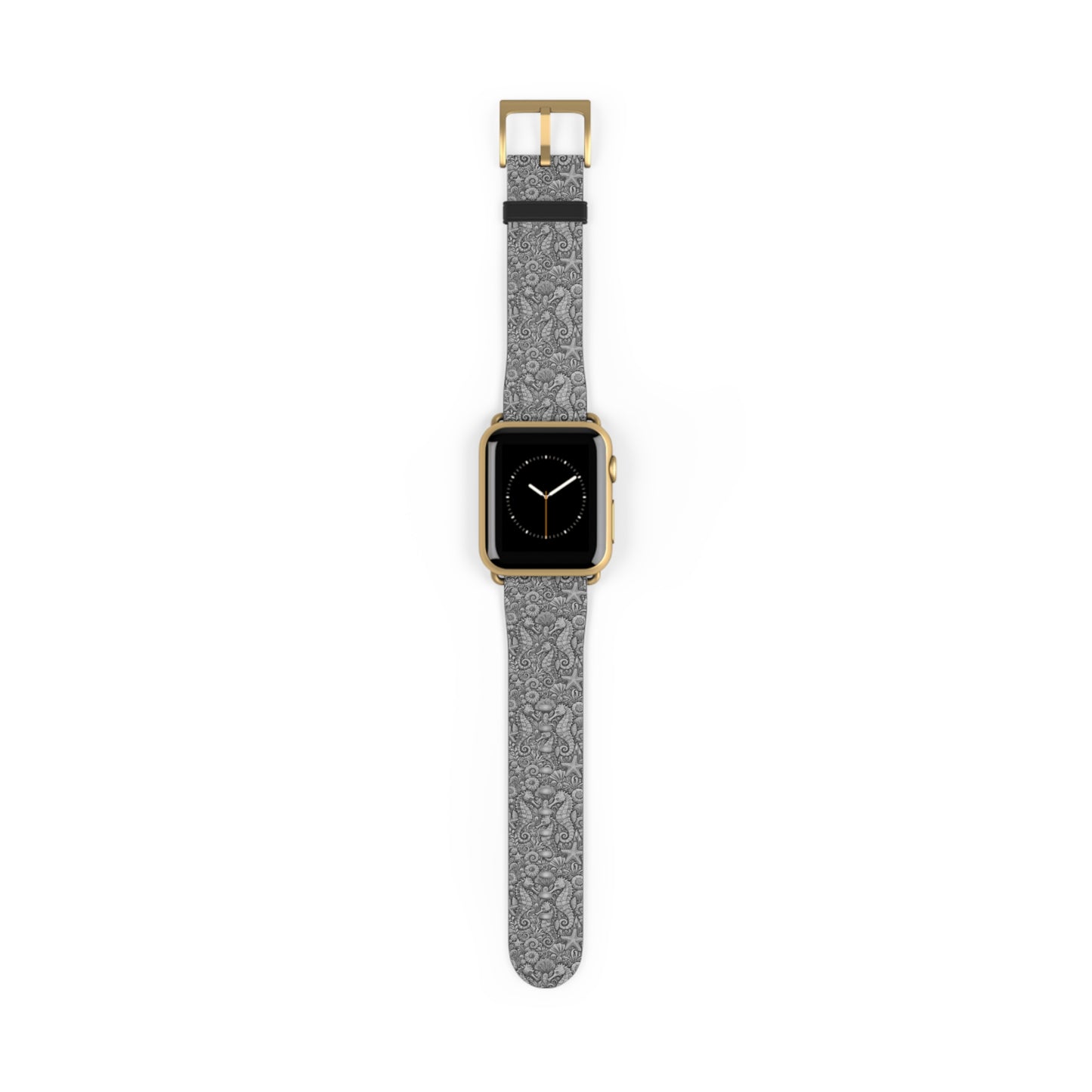 Apple Watch Band - Tropical Seahorse Trio, Noir