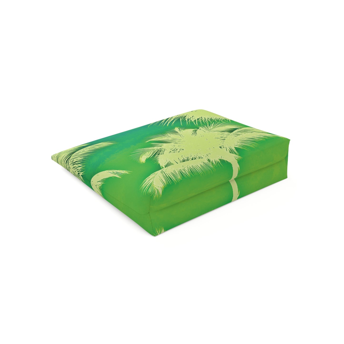Tropical Cotton Cosmetic Bag, Makeup Pouch, 5 Sizes / Palm Glow, Green