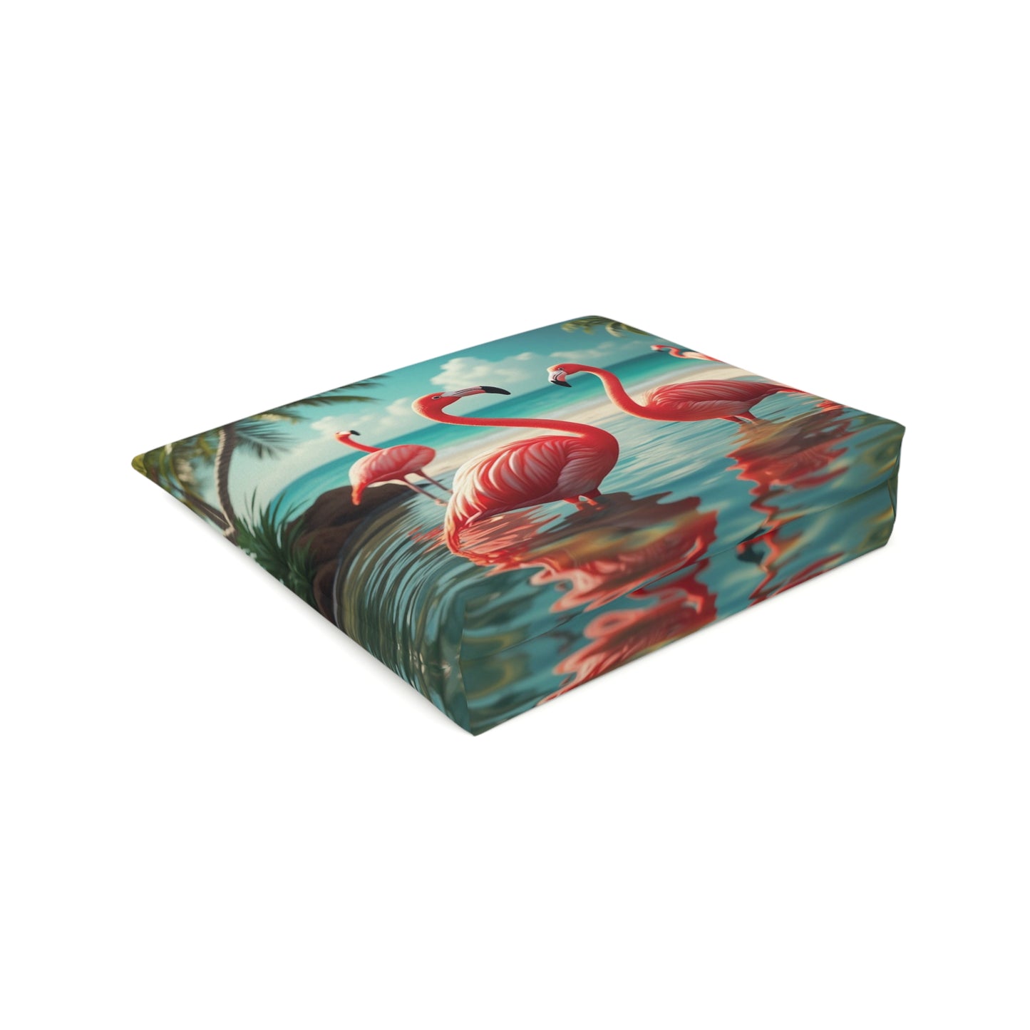 Tropical Cotton Cosmetic Bag, Makeup Pouch, 5 Sizes / Flamingo Morning Dip