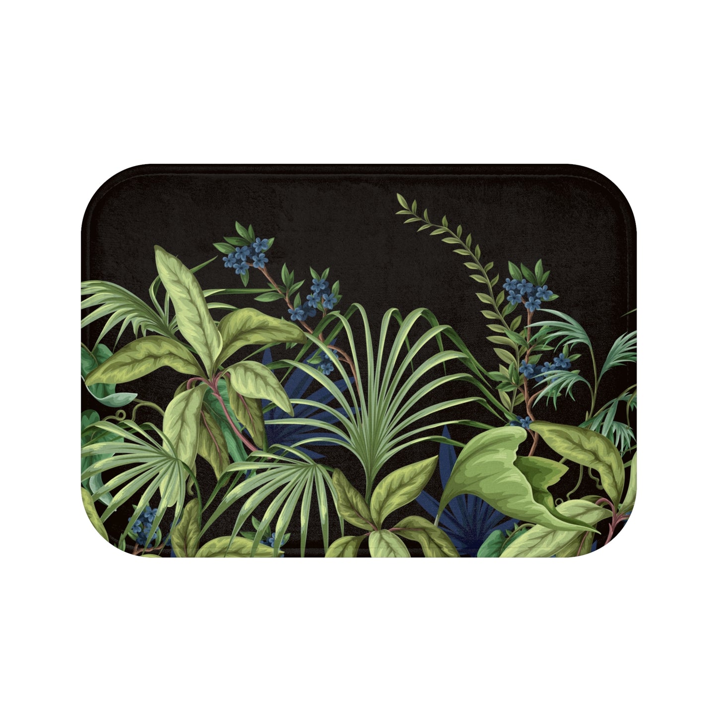 Tropical Bath Mat | Fun and Colorful Bathroom Decor / Midnight Jungle