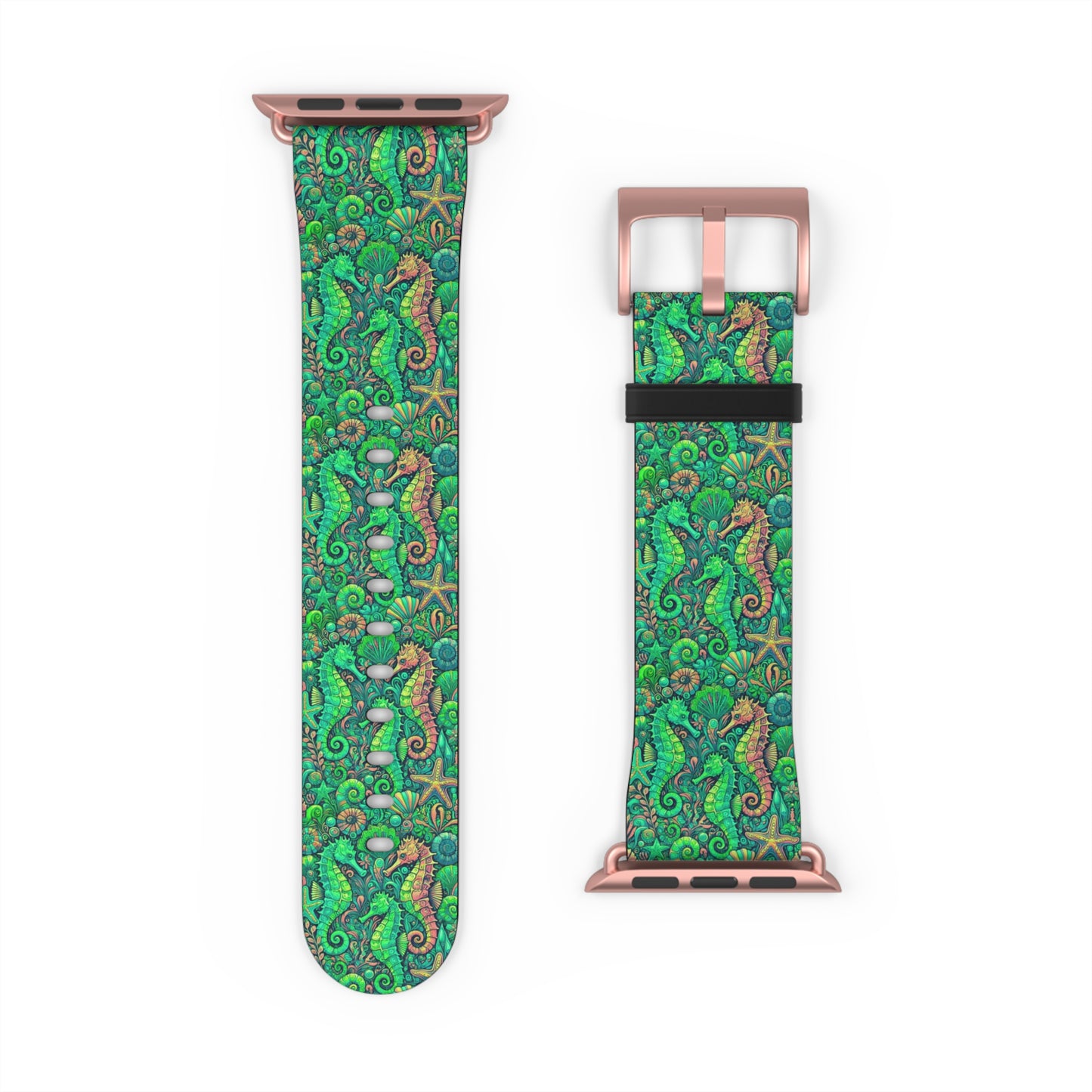 Apple Watch Band - Tropical Seahorse Trio, Lime Green