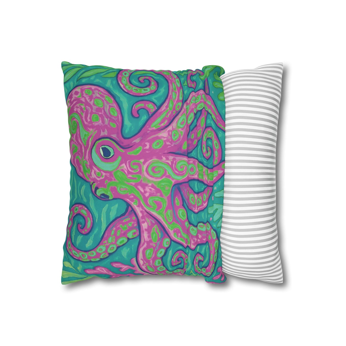 Faux Suede Square Pillowcase - Purple Kraken Joe