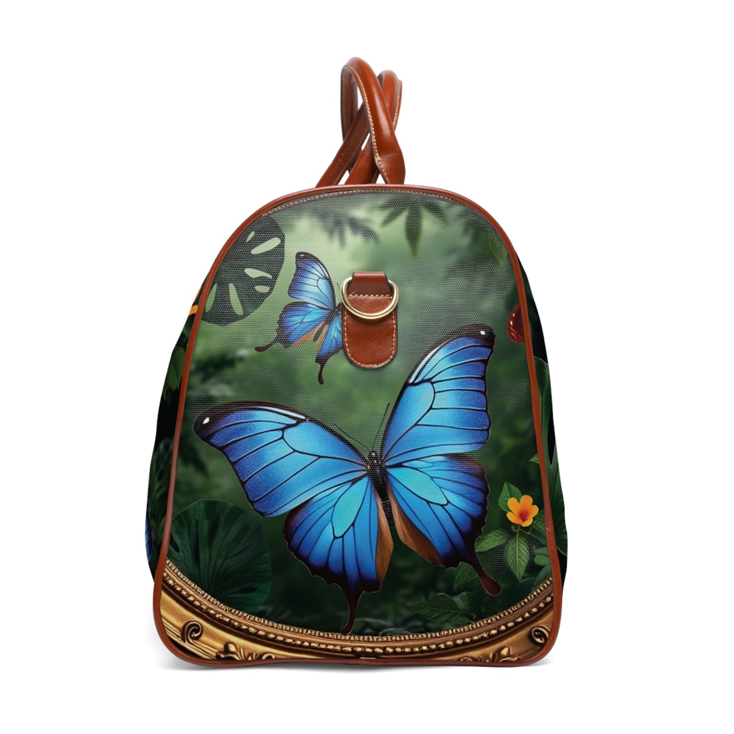 Tropical Waterproof Travel Bag - Perfect for Beach Getaways / Framed Morpho Butterfly Dancers