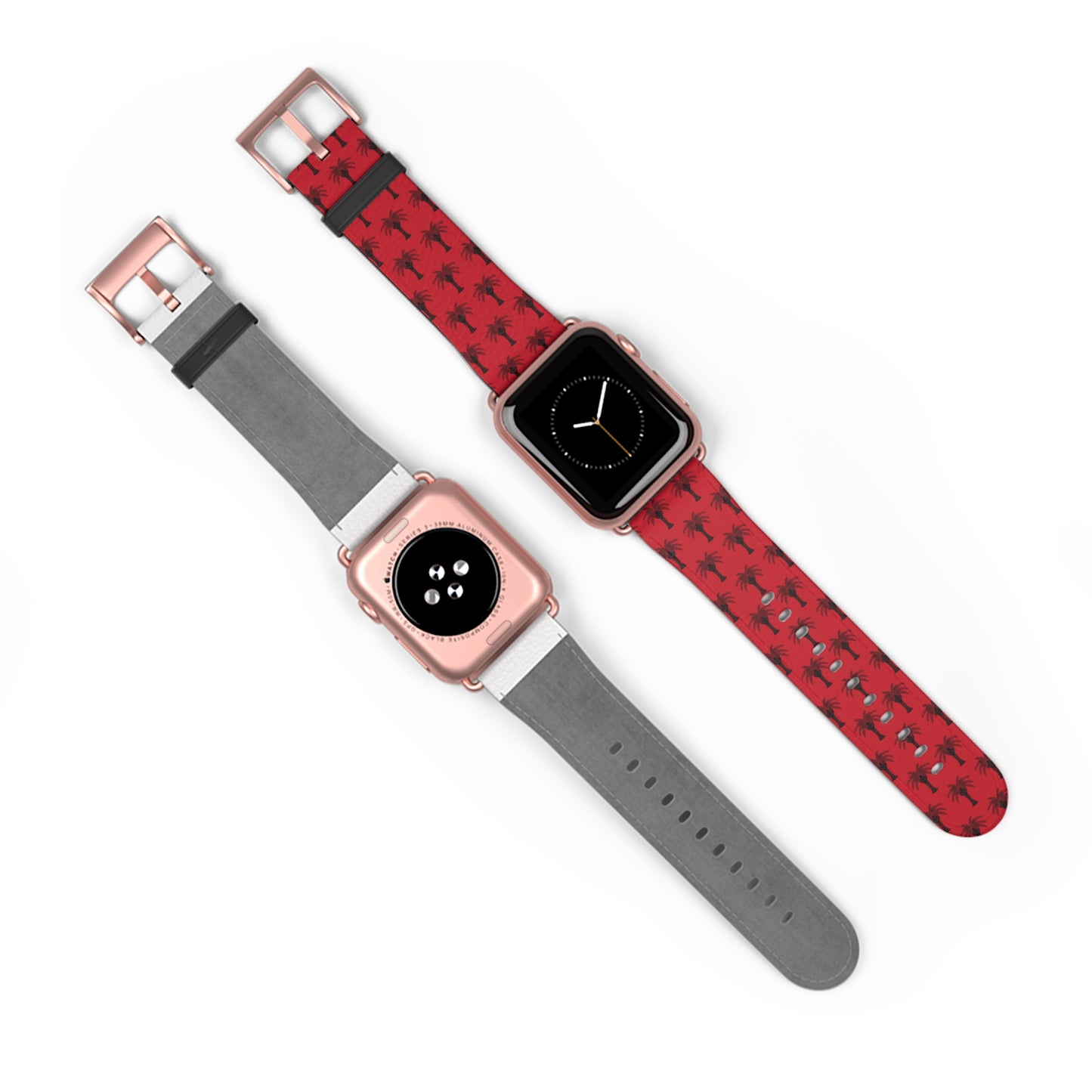 Apple Watch Band - Art Deco Palm, Repeat Dark Red