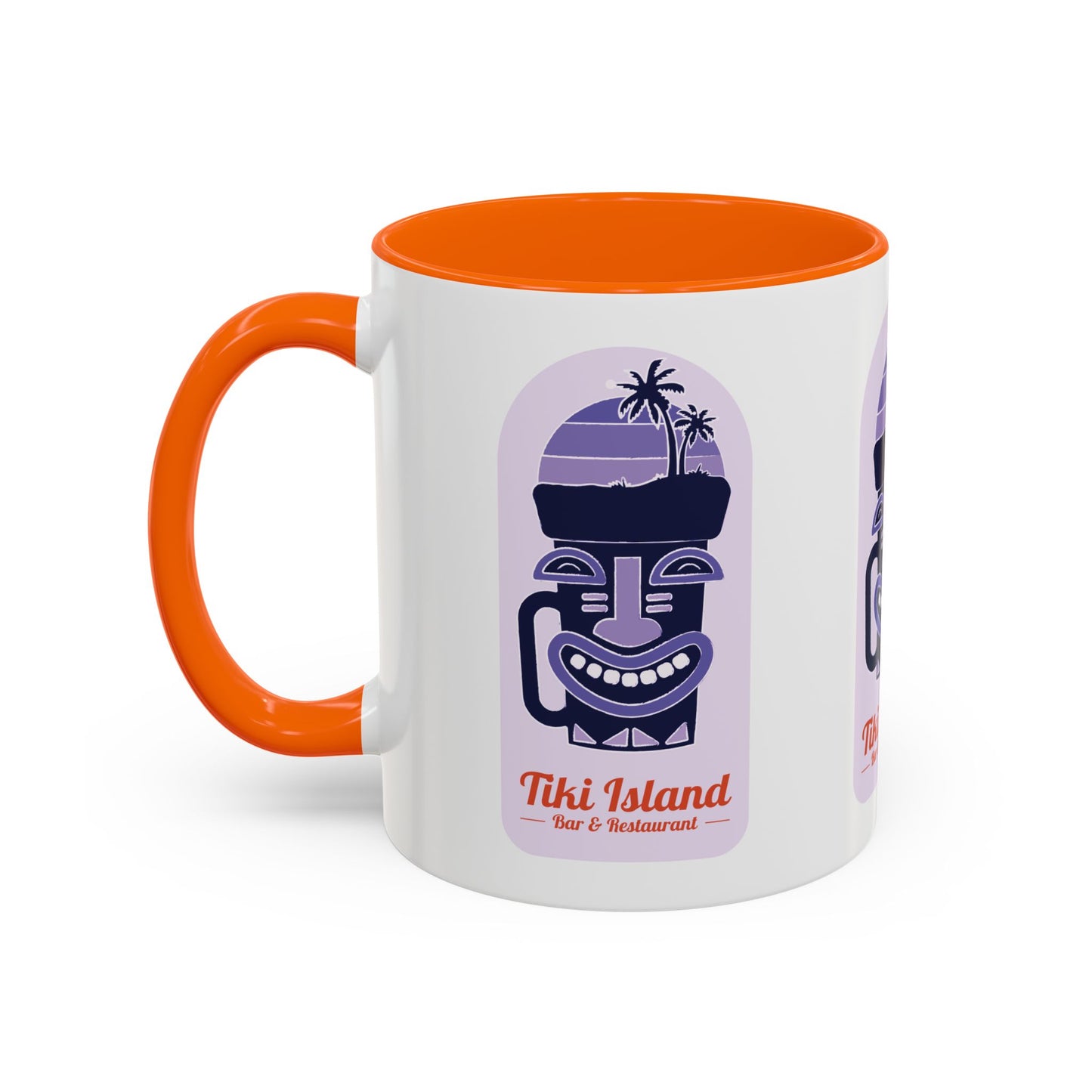 Tiki Island Accent Coffee Mug - Fun Tropical Drinkware for Beach Vibes, purple