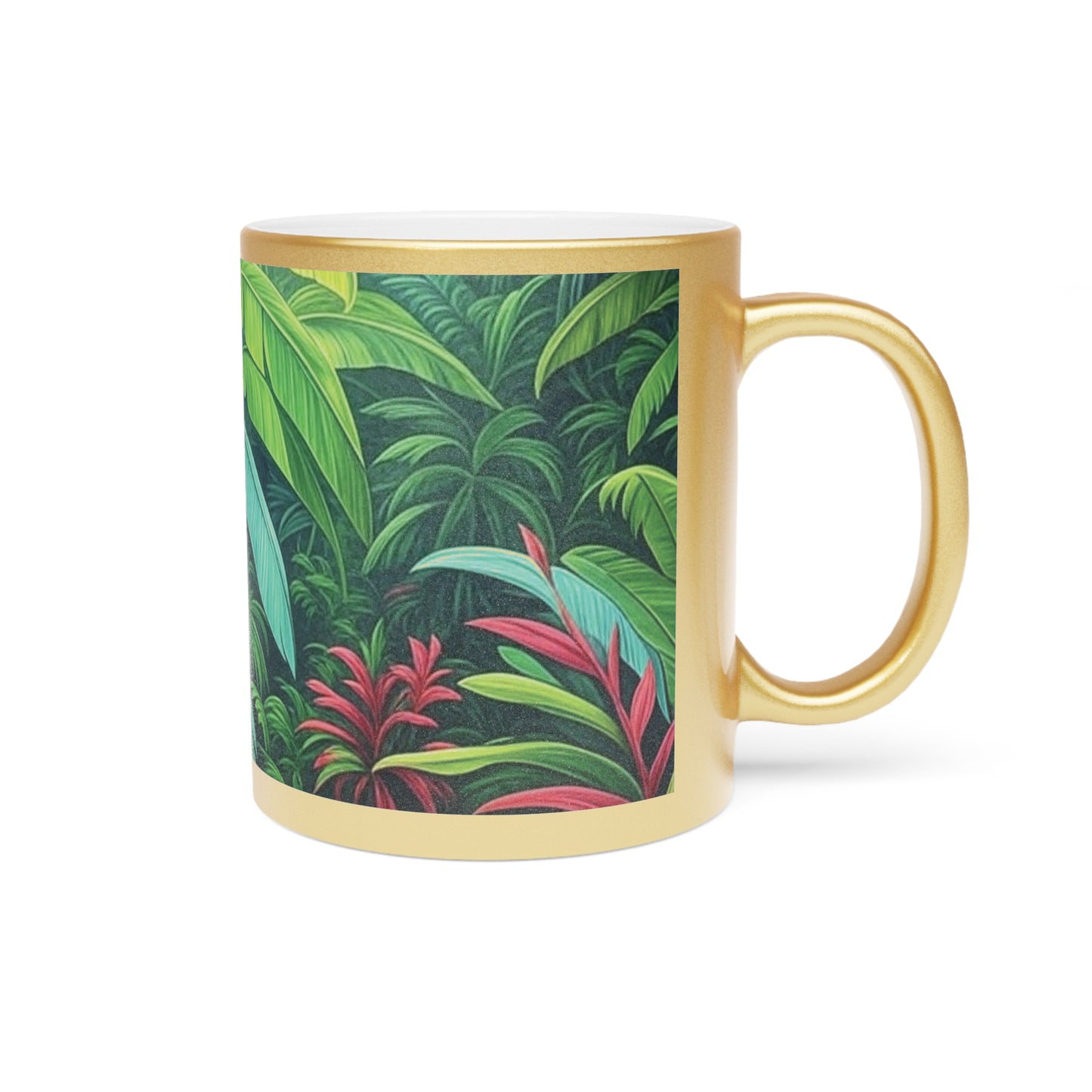 Tropical Metallic Mug, Gold or Silver - Rainforest Sleeping Spot