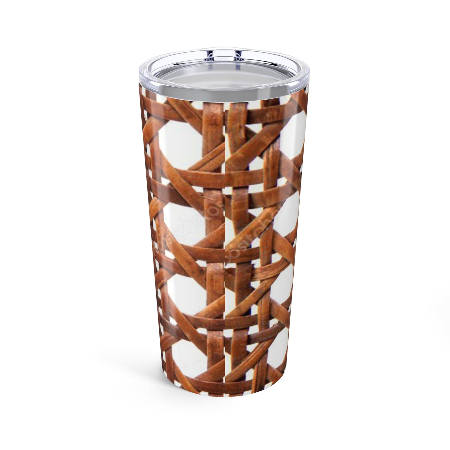 20oz Tropical Glossy Tumbler, Stainless Steel / Brown Wicker