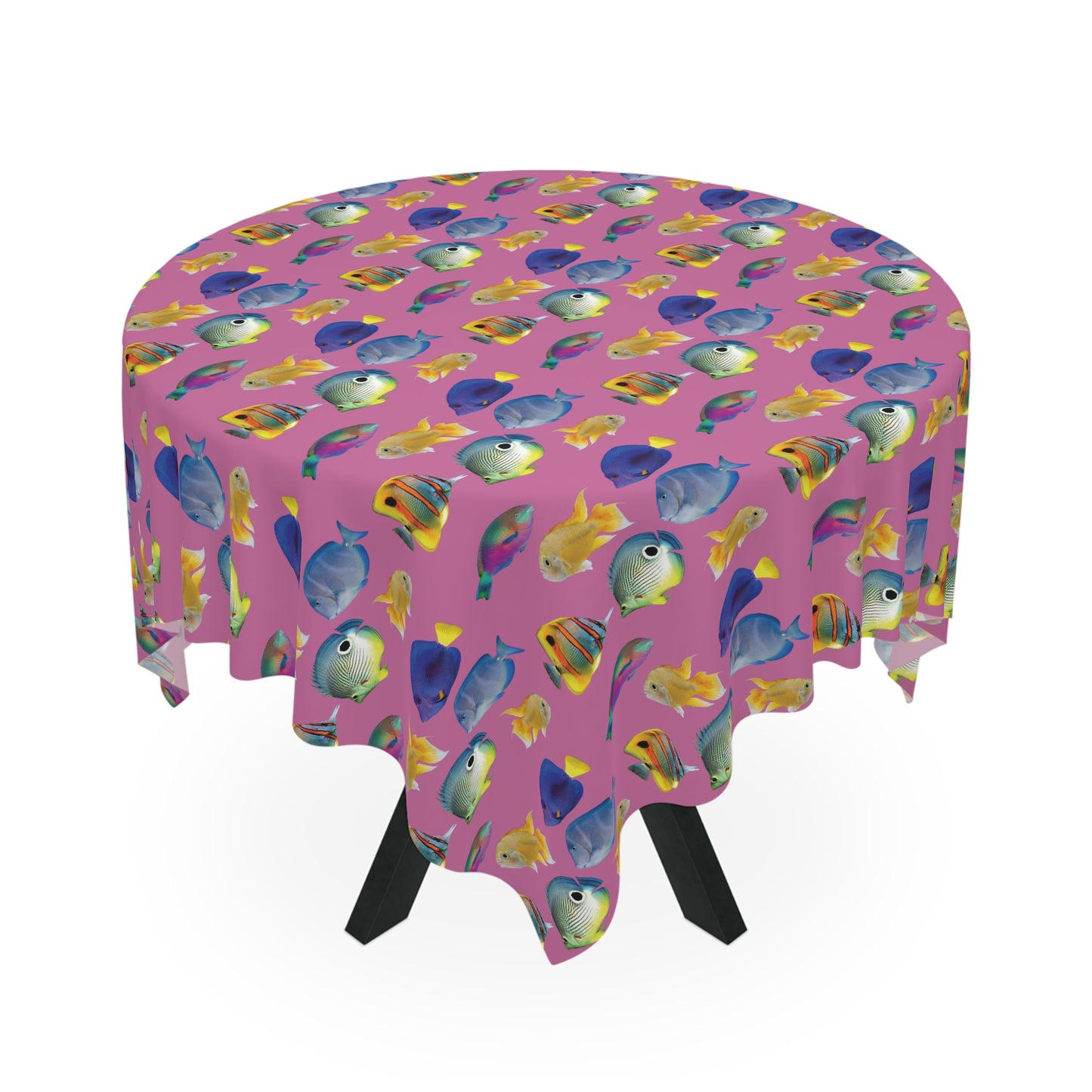 School of Fish/Lt. Pink Tablecloth, 55" x 55"