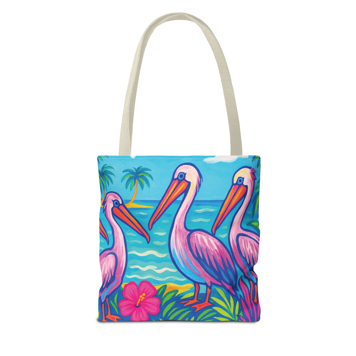 Beach Pelican Party Tote Bag - 3 Sizes