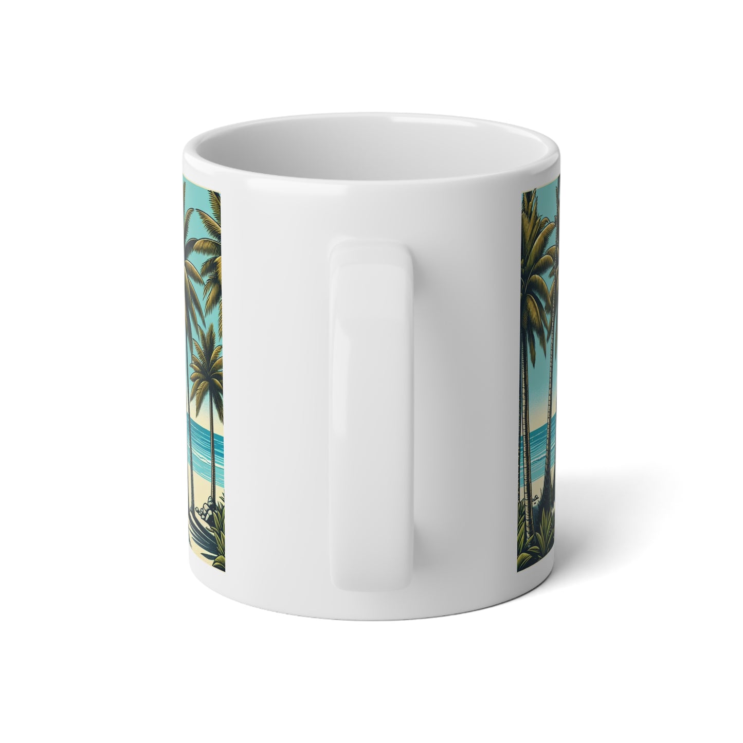 Jumbo Mug, 20oz, Hammock on the Beach | Tropical Coffee Cup, Gift for Beach Lovers