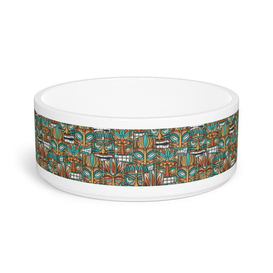 Pet Bowl, Turquoise Tiki Party