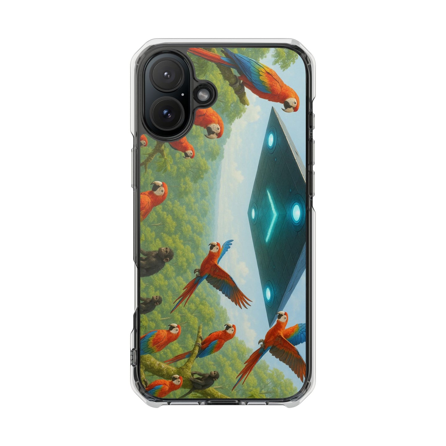 UFO and Macaws Magnetic Clear Phone Case, Many Models