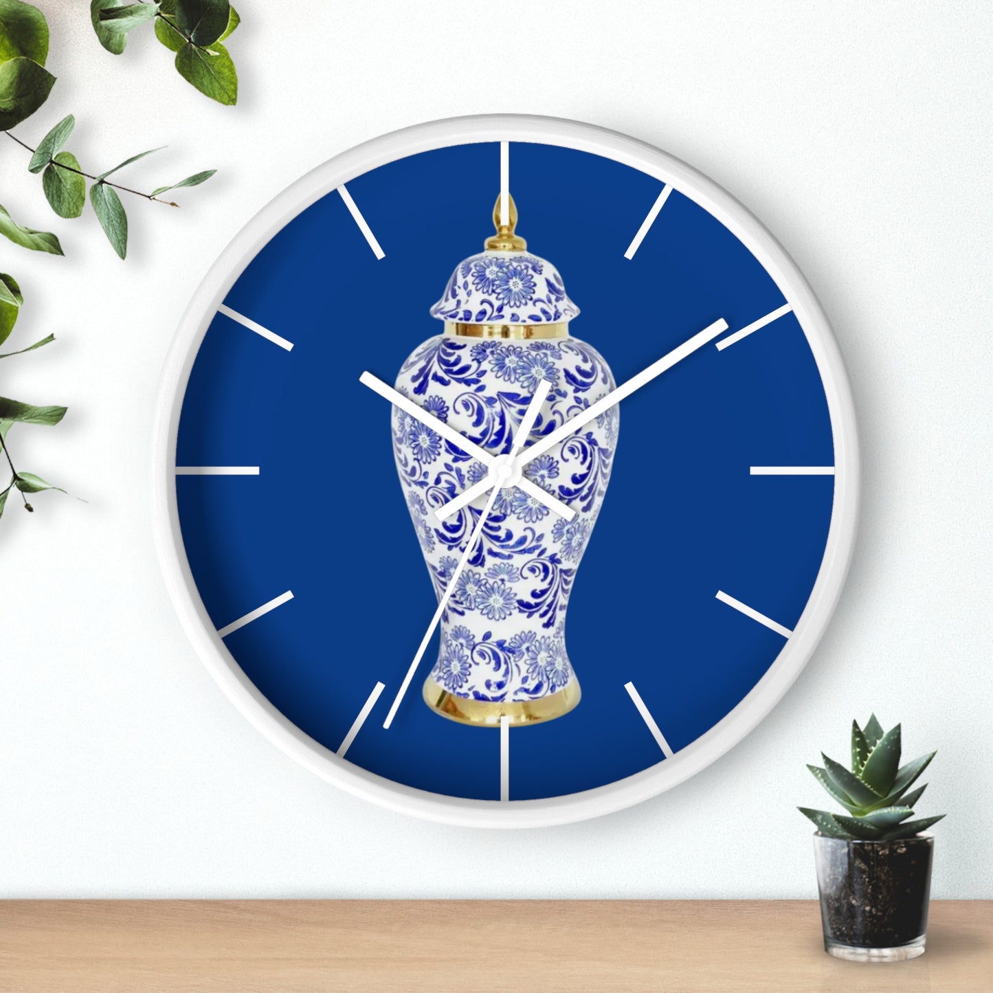 Wall Clock, Blue & White Ginger Jar, Hands/Base Variants