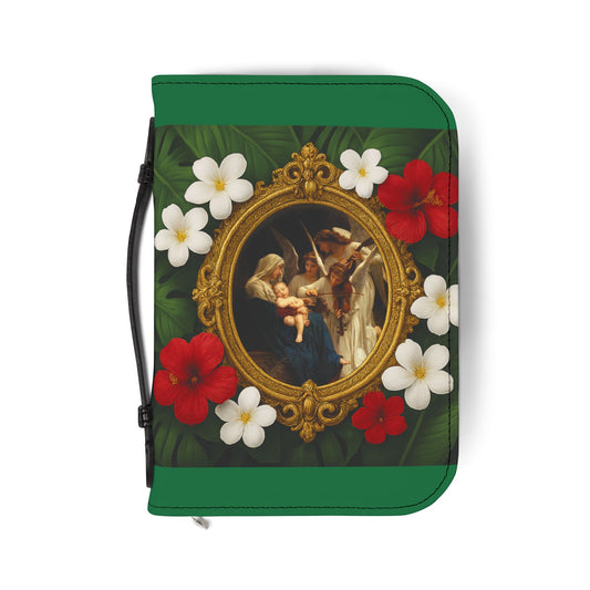 Tropical Bible Cover, Song of the Angels Dark Green / Floral Bible Protector, Christian Church Accessories