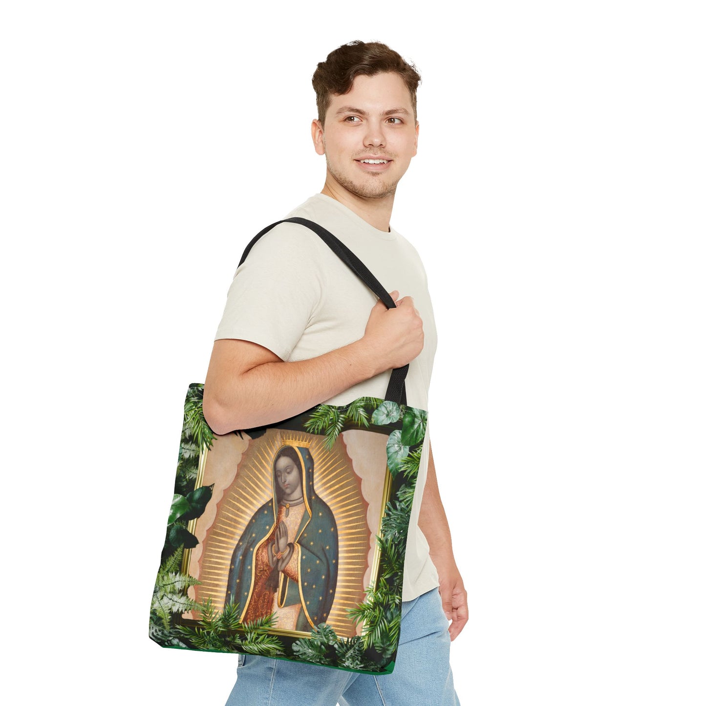 Religious Our Lady of Guadalupe Tropical Tote Bag - 3 Sizes