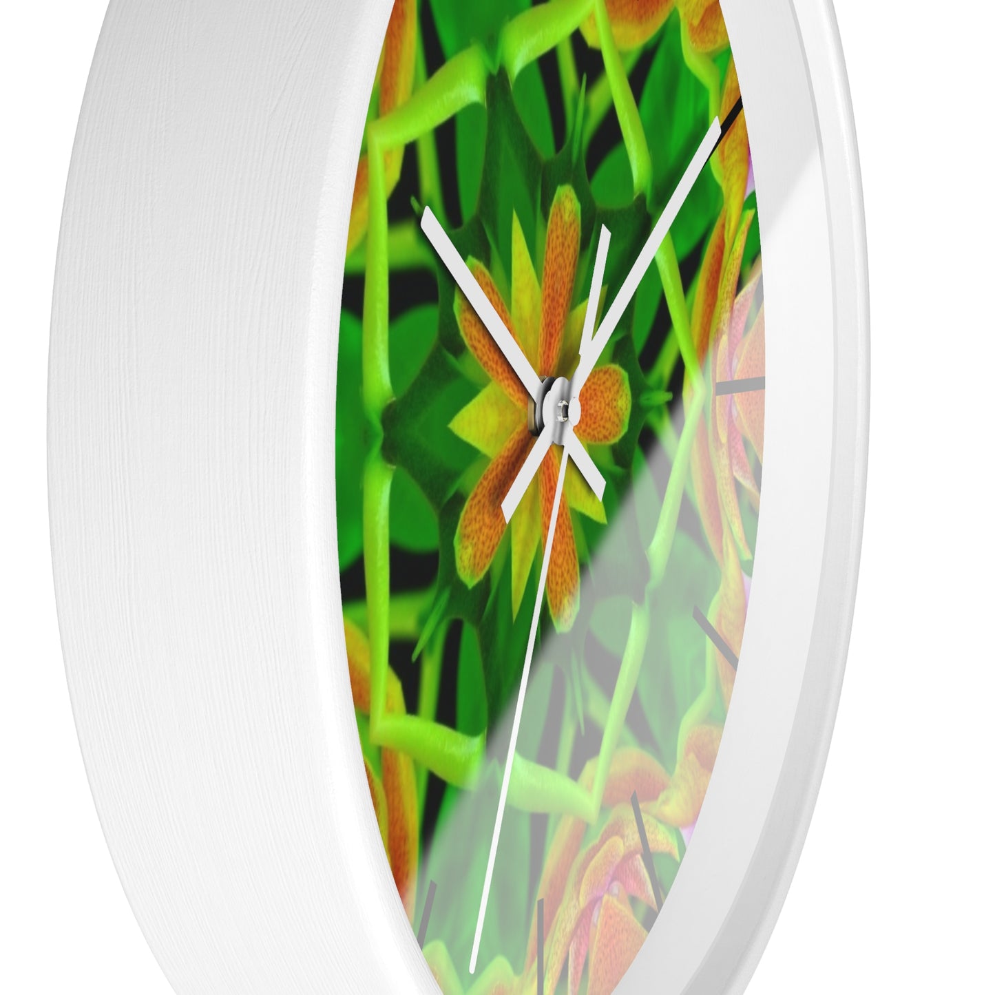 Wall Clock, Orchid Kaleidoscope #2, Hands/Base Variants