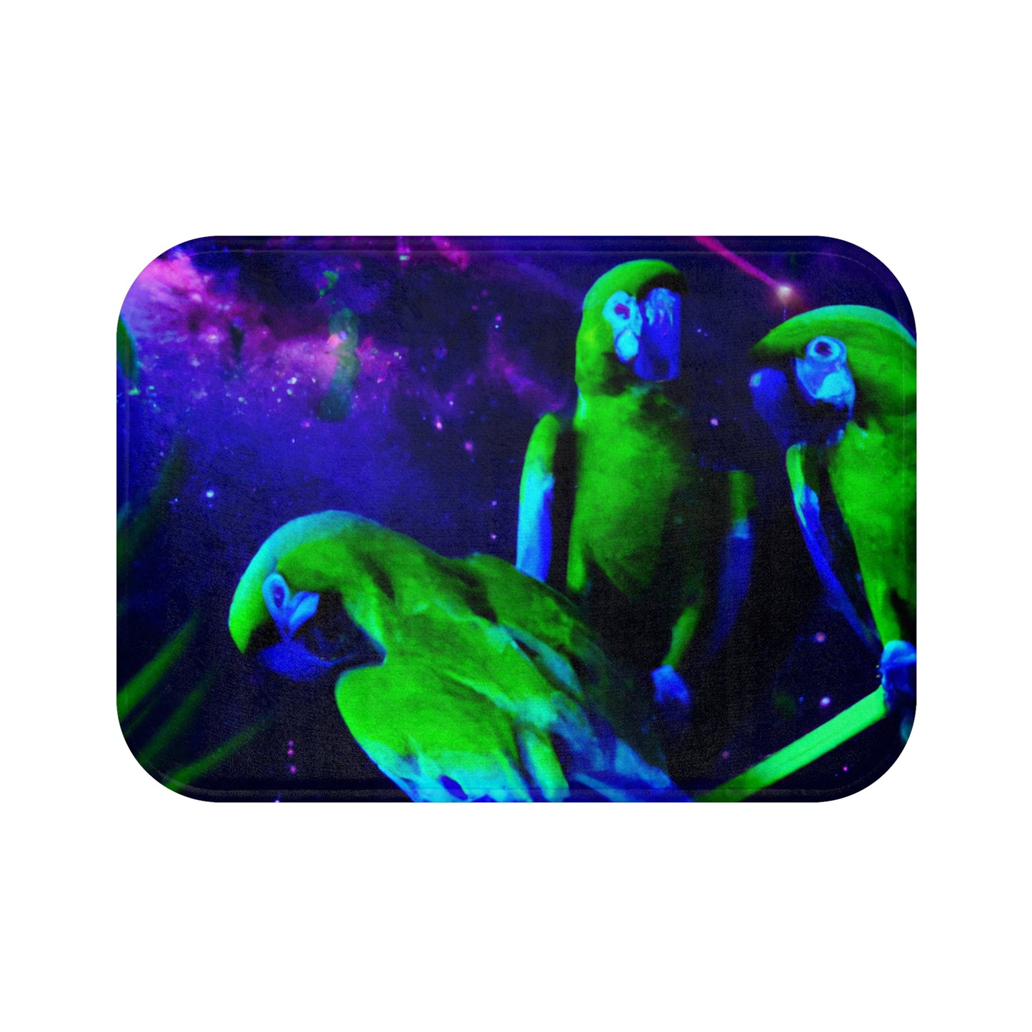 Galactic Parrot Bath Mat, 2 Sizes - Tropical Vibes for Home Decor