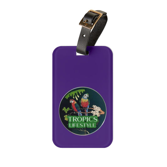 Luggage Tag - Two Brazilian Parrots, purple