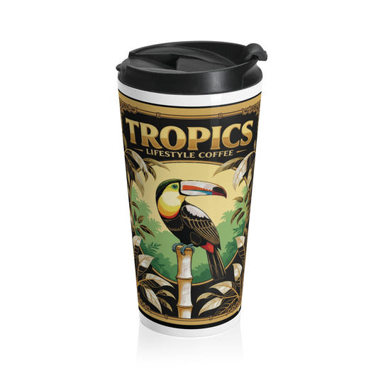 15 oz. Stainless Steel Travel Mug / TLCoffee Parrot Pearl Logo