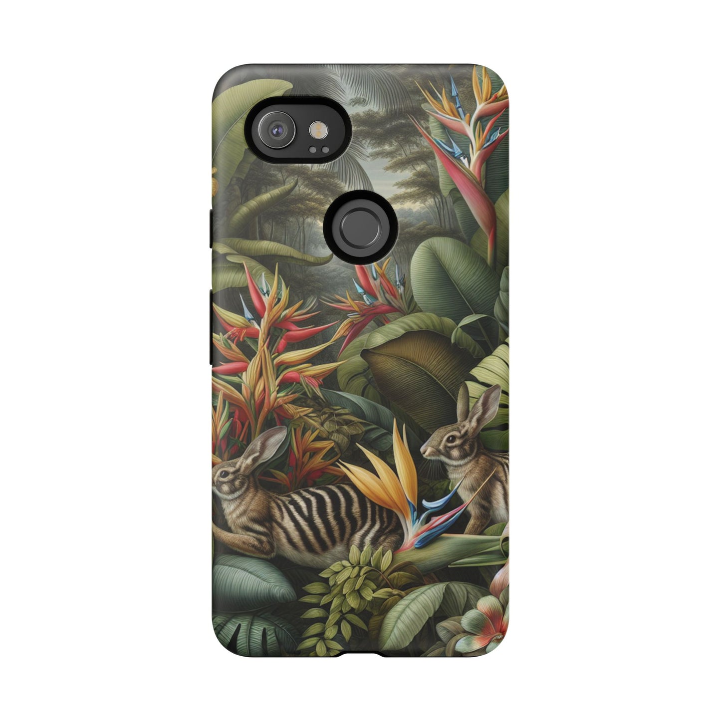 Rainforest Rabbit Outing Phone Case - Tough Cases with Summer Vibe