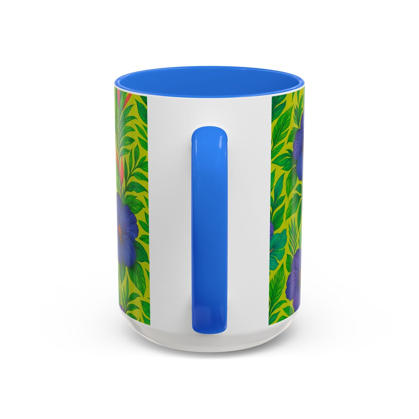 Vibrant Floral Coffee Mug - 11oz & 15oz / Midnight Flower Lime