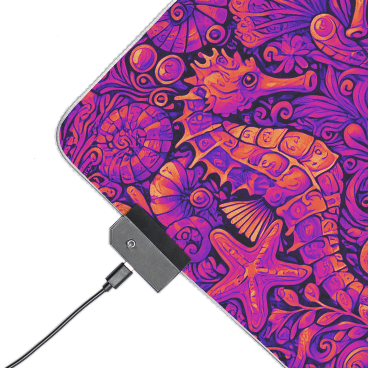 LED Gaming Mouse Pad With Vibrant RGB Lighting, 4 Sizes / Seahorse Trio, Heatwave