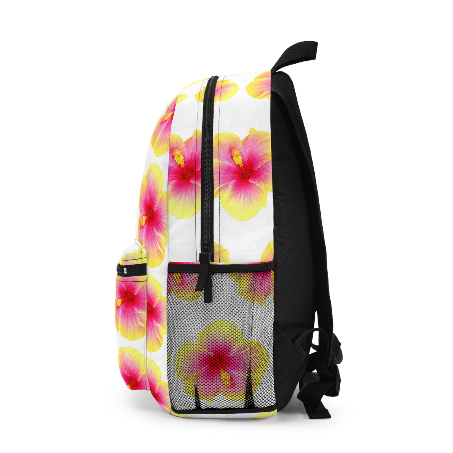 Tropical Backpack / Yellow & Pink Hibiscus Flower