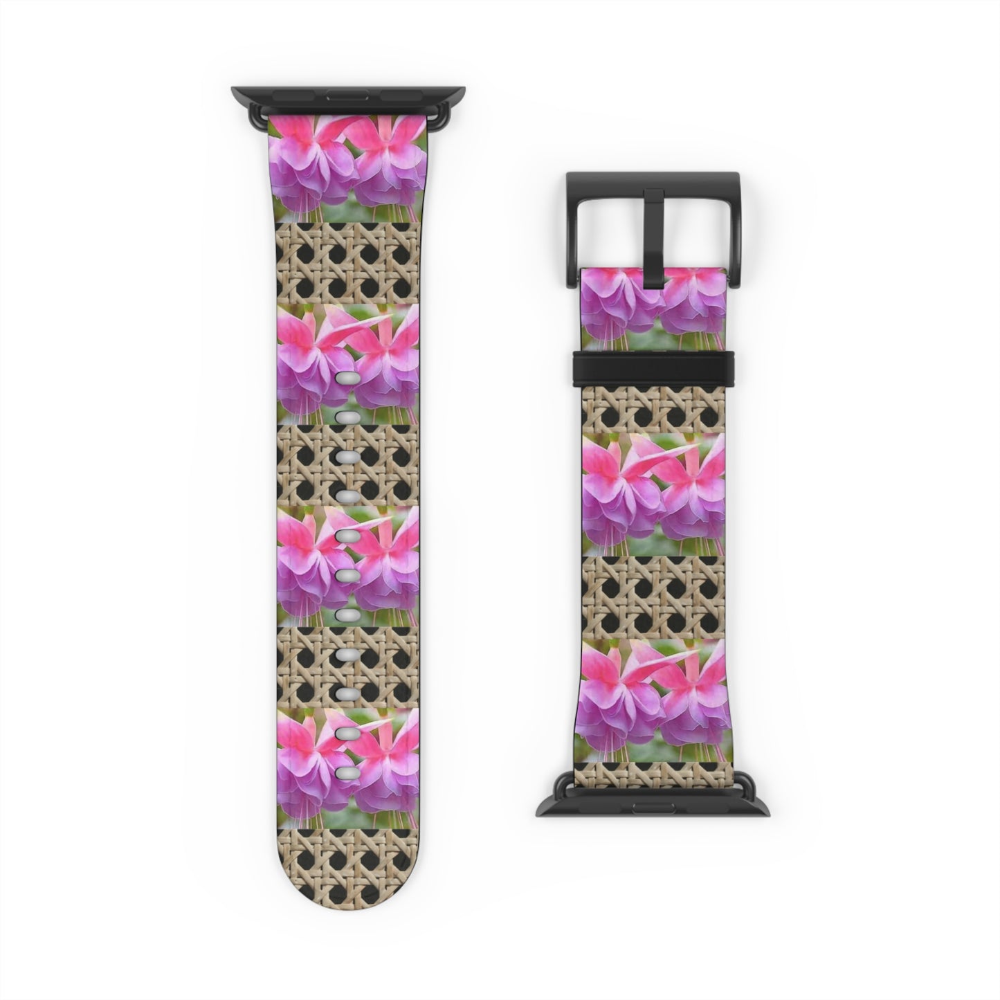 Apple Watch Band - Tropical Wicker and Two Fuchsias