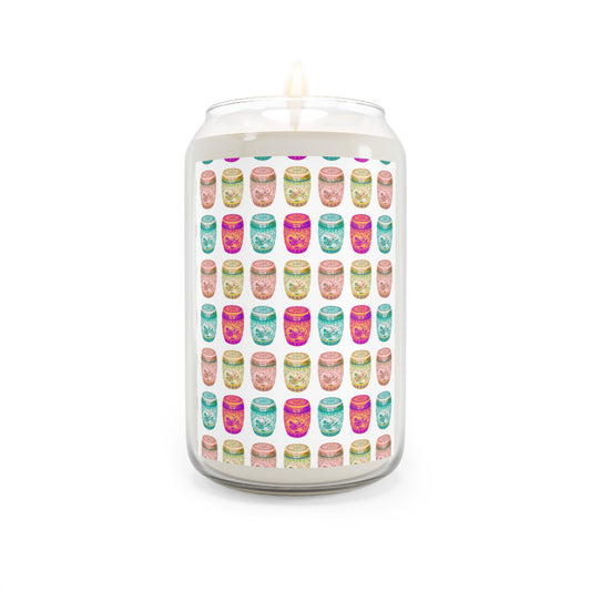 Scented Candle, 13.75oz - Pop Art Porcelain Stools, Repeat White