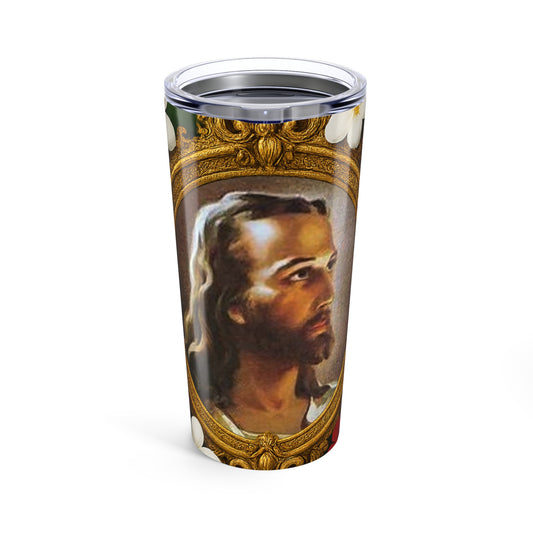 20oz Religious Glossy Tumbler, Stainless Steel / Head of Jesus Christ