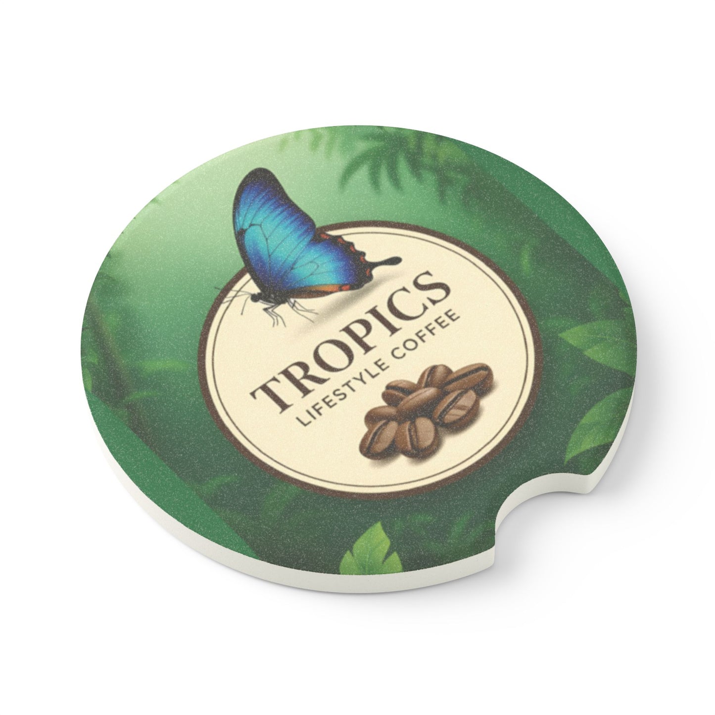 Soapstone Car Coaster - Tropics Lifestyle Coffee, Butterfly
