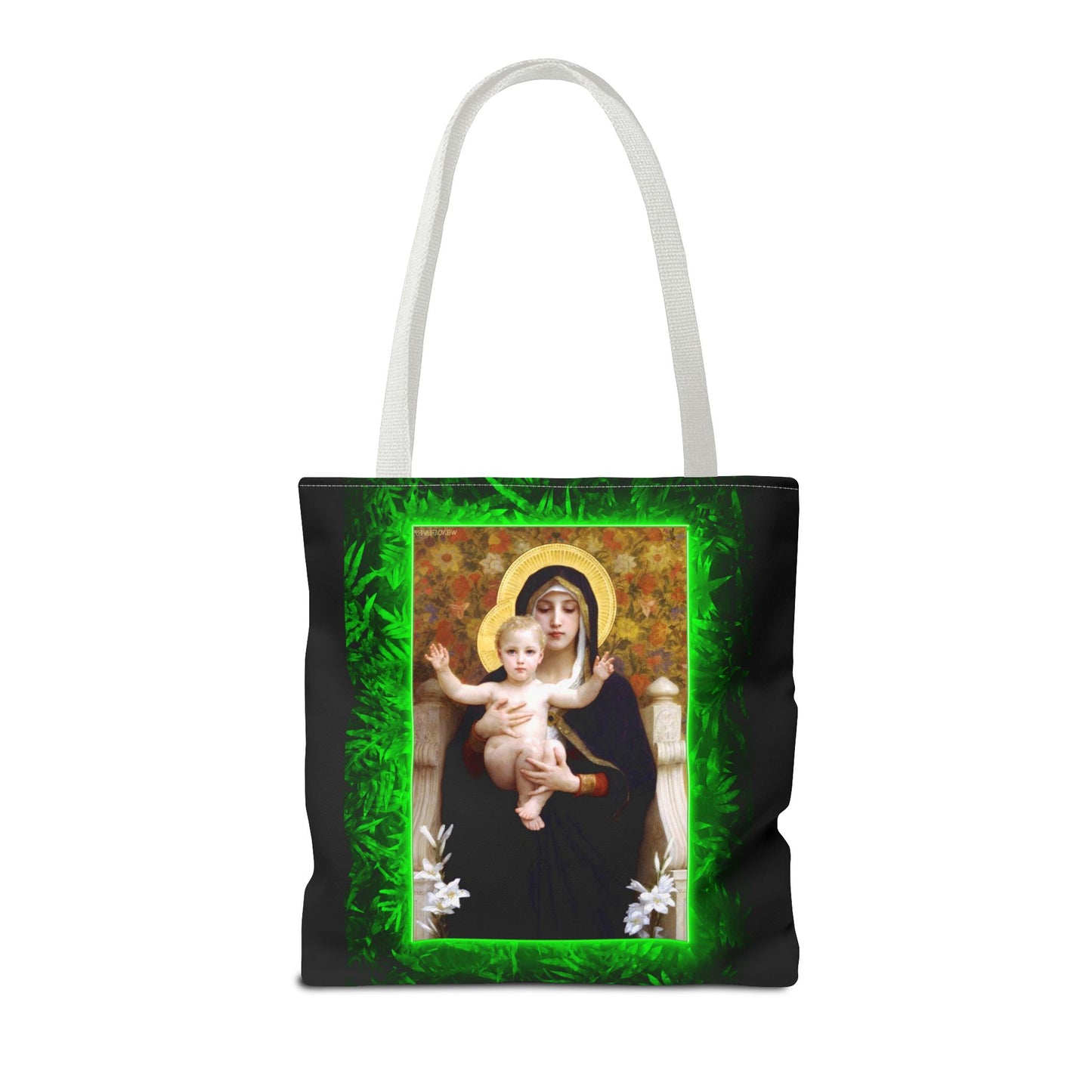 Religious Madonna of the Lilies Tropical Tote Bag - 3 Sizes