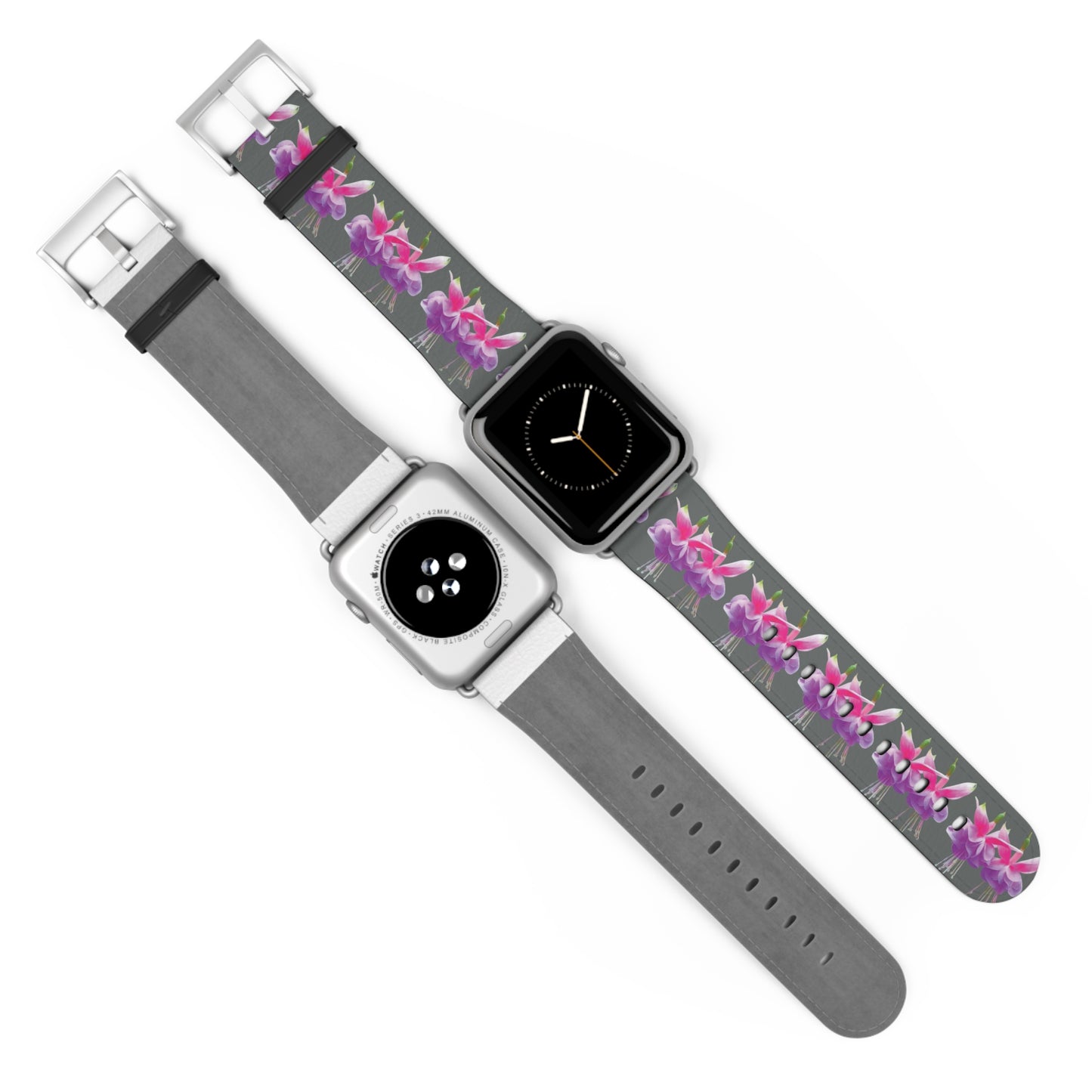 Apple Watch Band - Two Fuchsias, dark grey