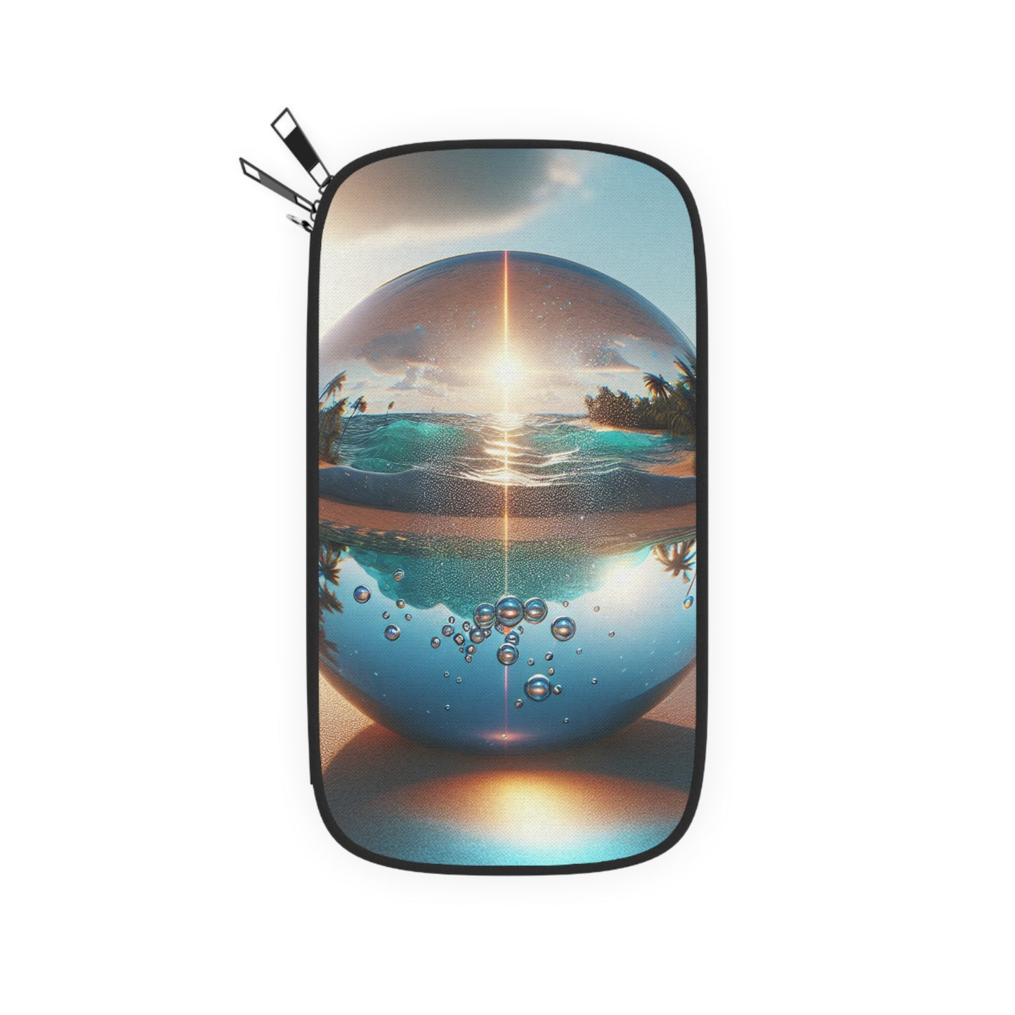 Passport Wallet – Perfect for Travelers & Adventurers / Beach Illusion Ball, Sunrise