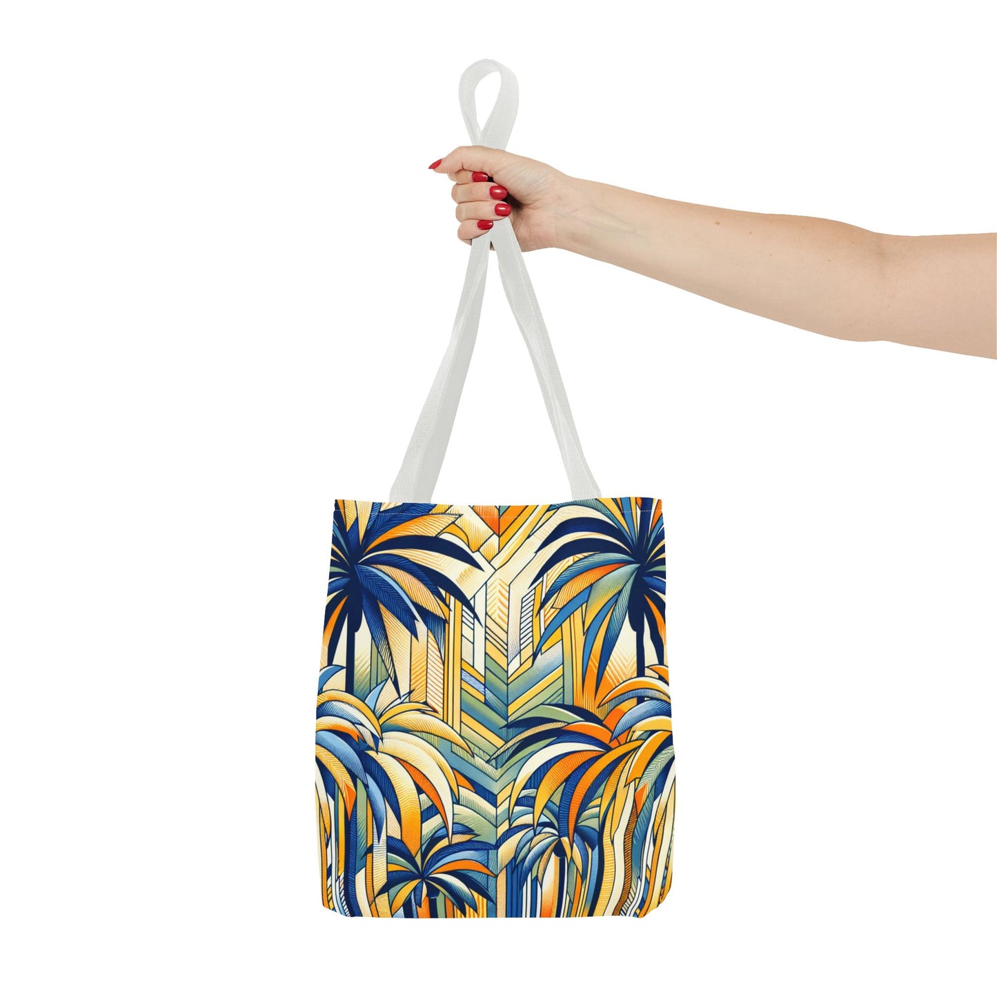 Stylized Palms Blue Tote Bag - 3 Sizes