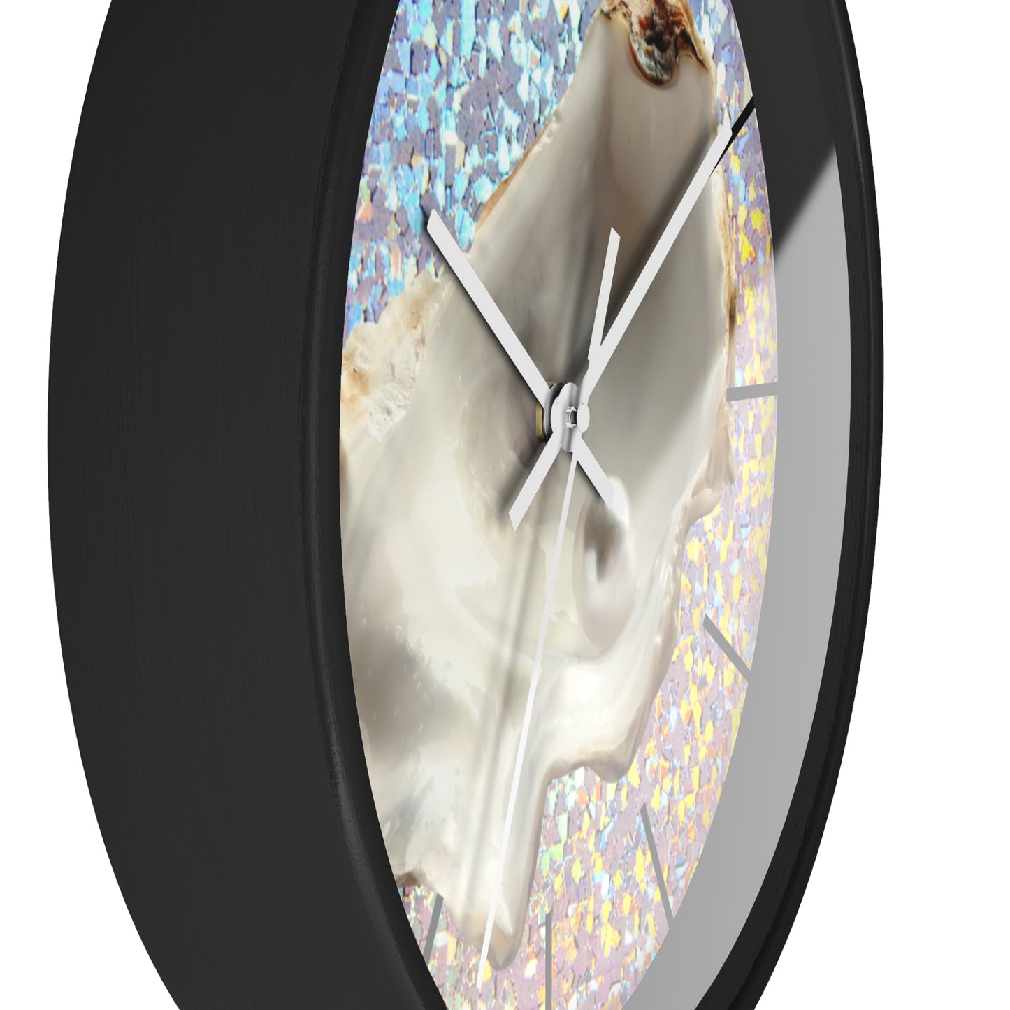 Wall Clock, Disco White Pearl Oyster, Hands/Base Variants