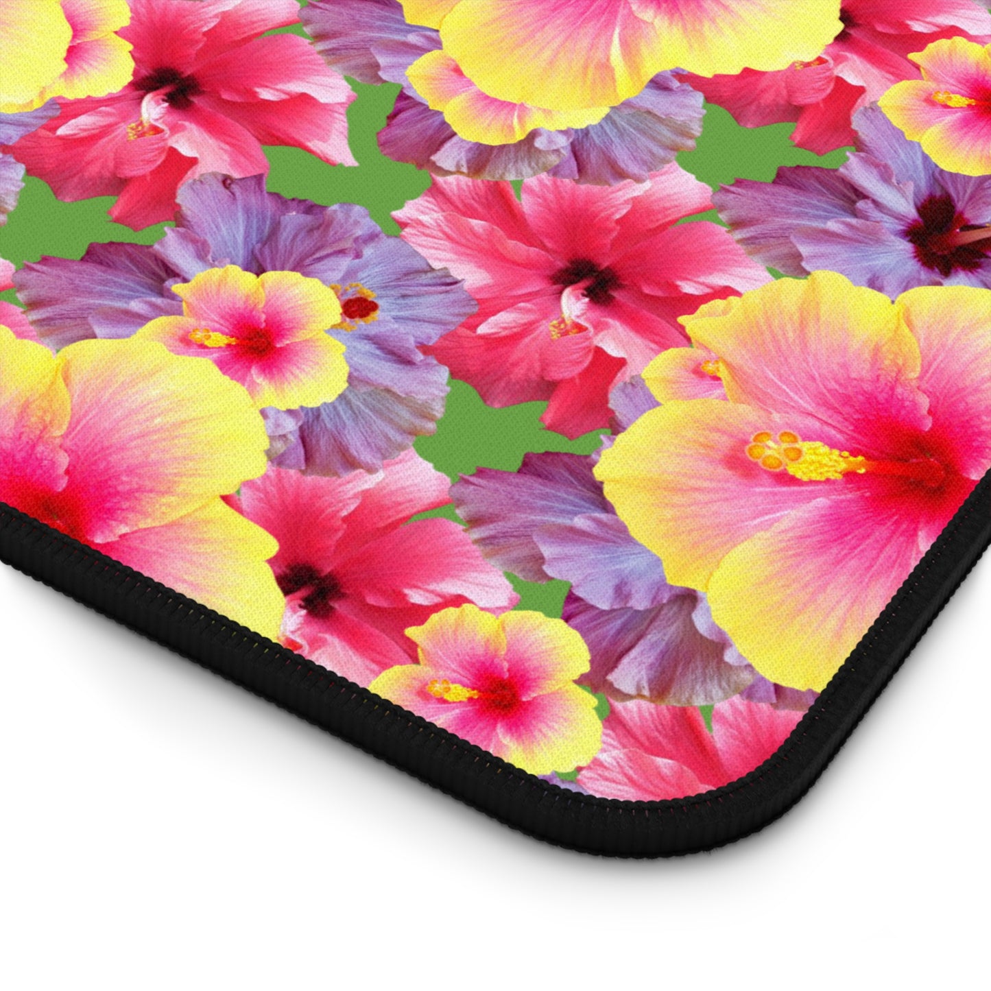 Tropical Mouse Pad/Desk Mat, 3 Sizes - Bright Botanical Design, Perfect for Home Office / Real Hibiscus Flowers