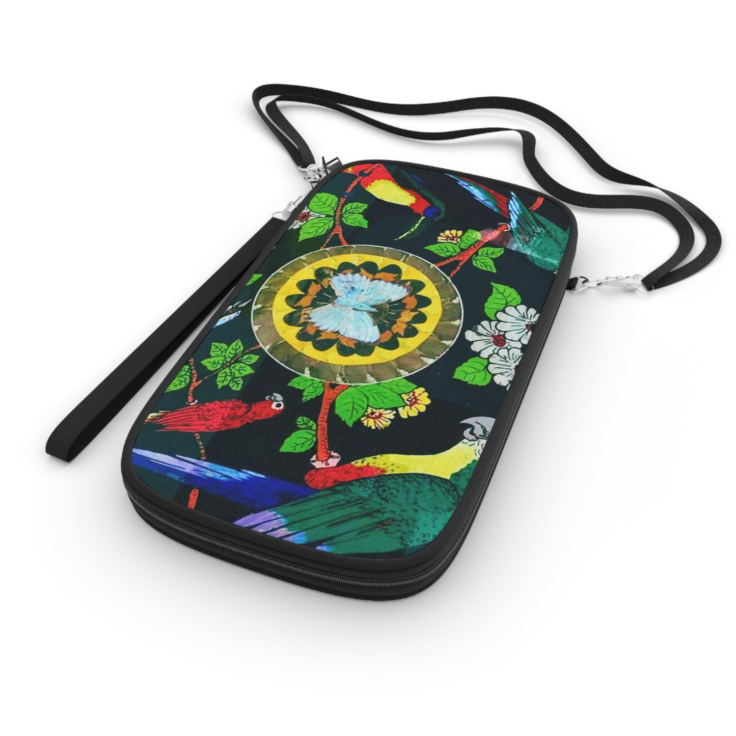 Passport Wallet – Perfect for Travelers & Adventurers / Parrots and Butterflies Real Wing Art