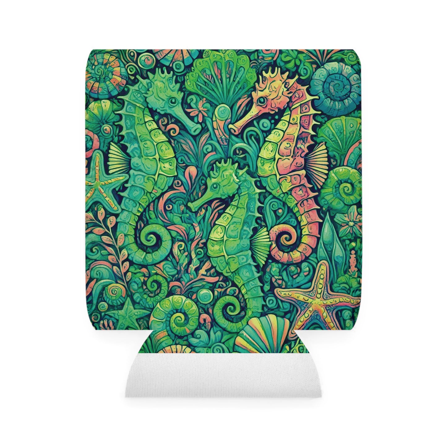 Seahorse Trio/Lime Can Cooler Sleeve - Perfect for Outdoor Picnics