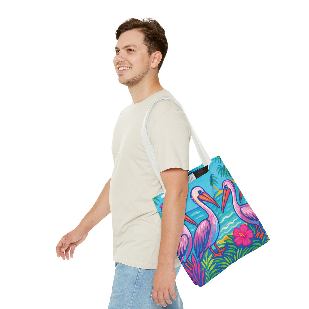 Beach Pelican Party Tote Bag - 3 Sizes