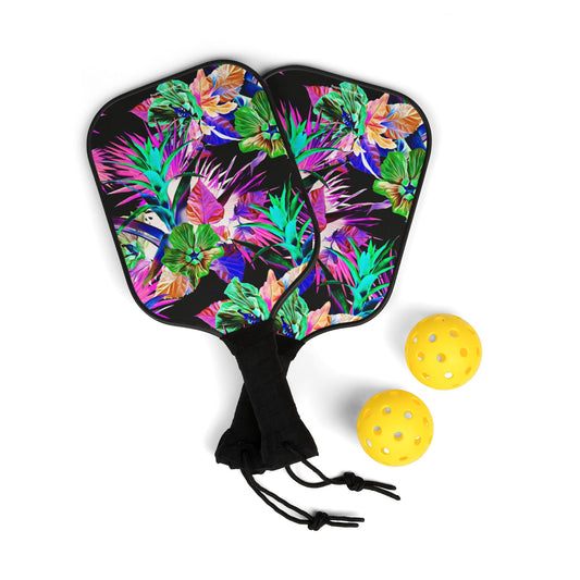 Tropical Pickleball Kit - Plant-Palooza, black